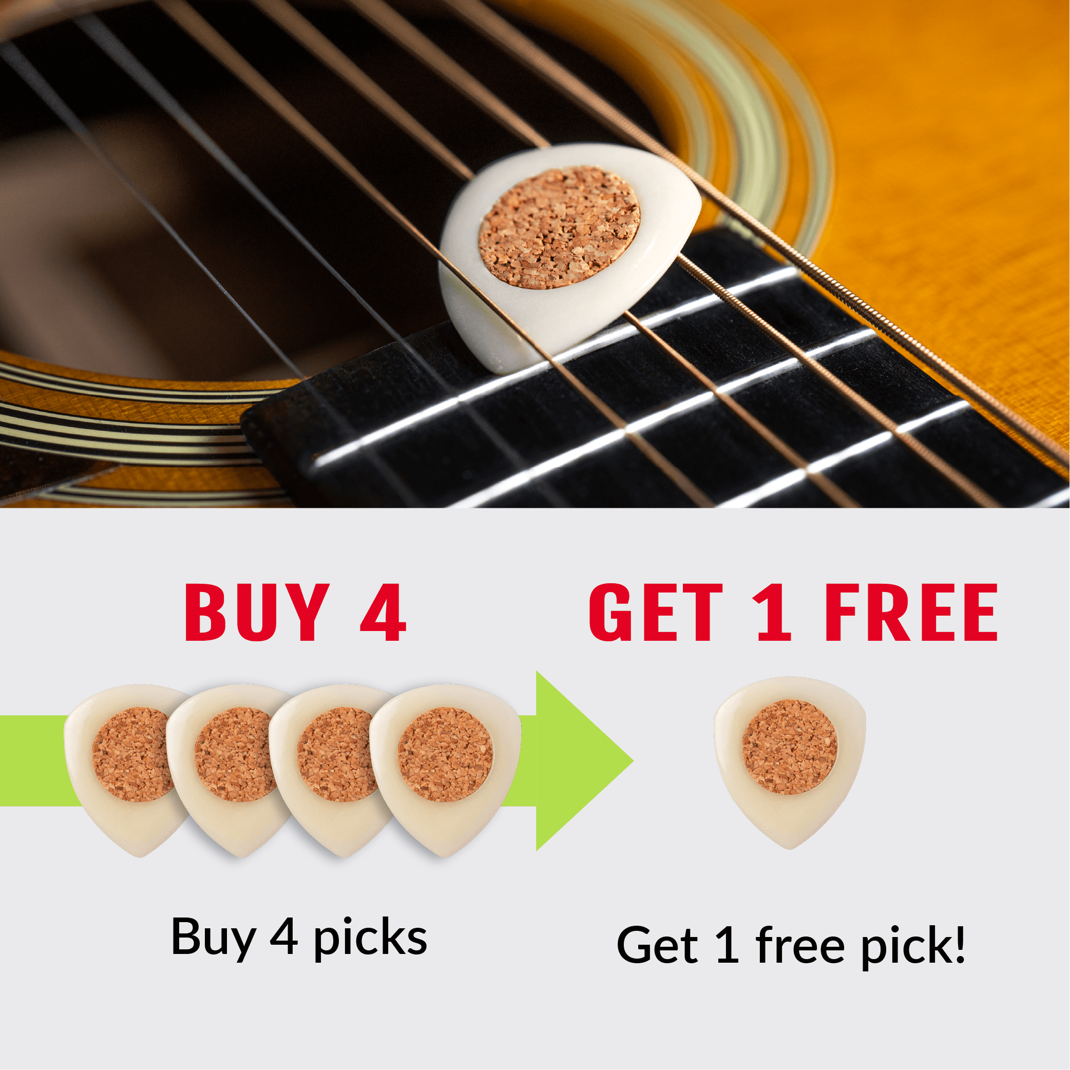 Buy 4 Tagua  Picks, Get 1 Free